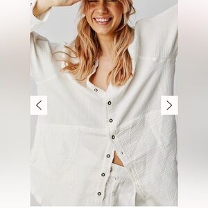 Free People We The Free Summer Daydream Buttondown in white